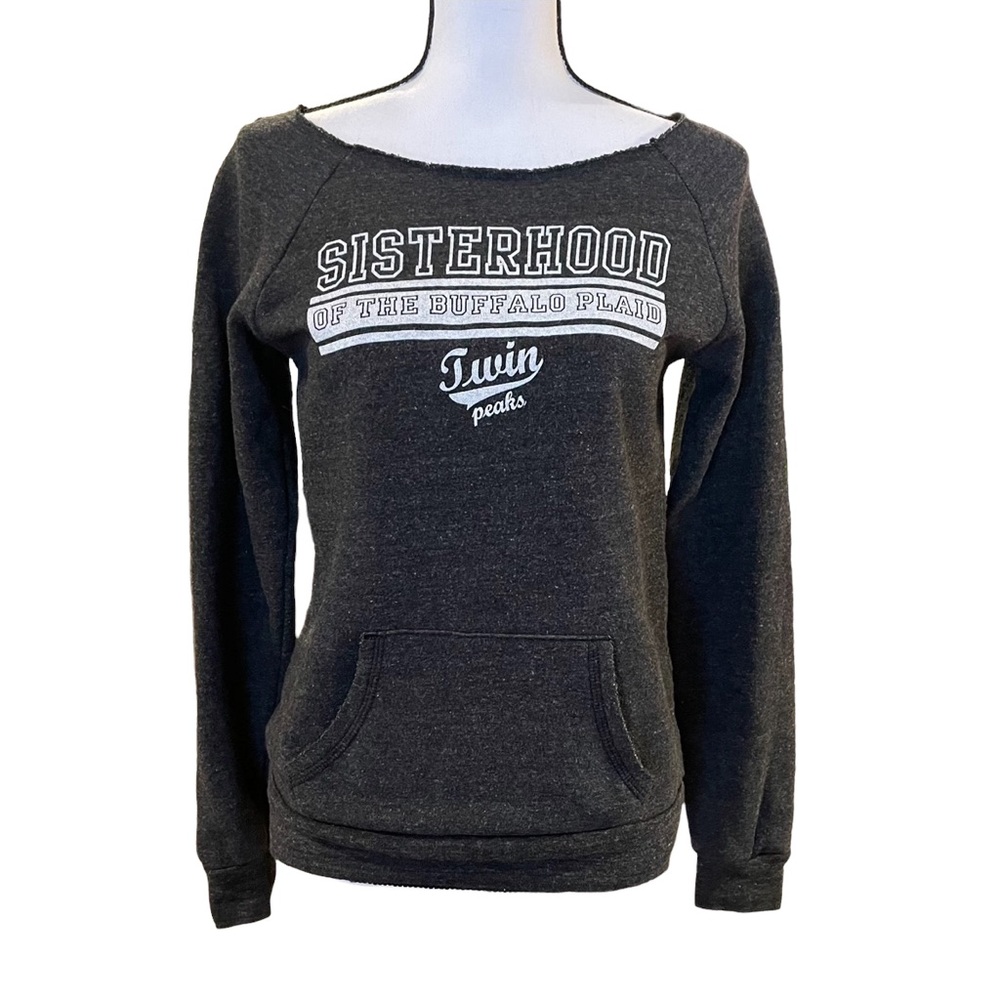 Alternative Earth Pullover Boat Neck Dark Gray with White Size M